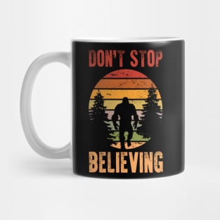 Funny Retro Bigfoot Don't Stop Believing Vintage Mug